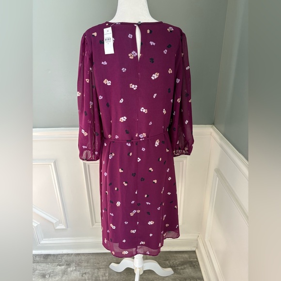 Ann Taylor Purple Long Sleeve Dress - Picture 3 of 10